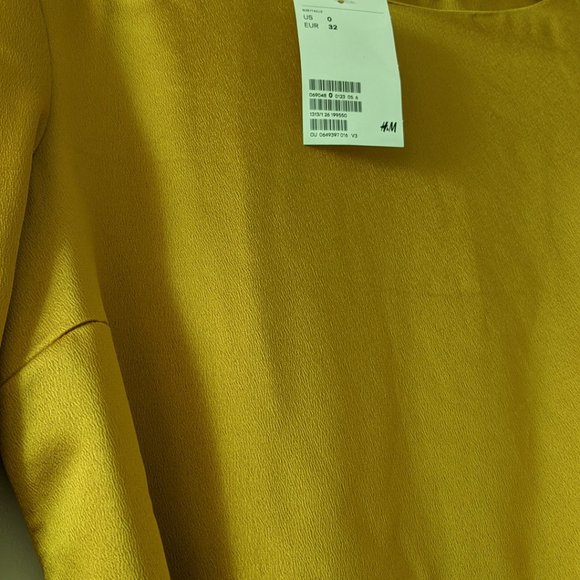 Fall Gold Satin Dress with Tie Belt Detail - Picture 5 of 5